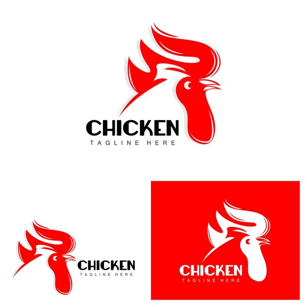 Grilled Chicken Barbecue Logo DesignChicken Head Vector Company Brand