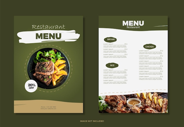 Vector grilled food and veggies restaurant menu template