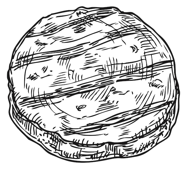 Grilled patty meat Hand drawn juicy beef