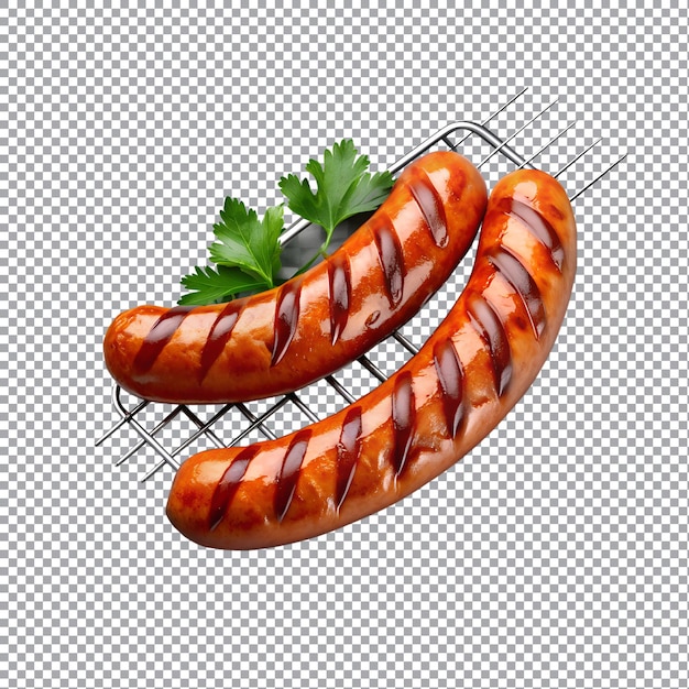 Vector grilled sausage isolated on a transparent background