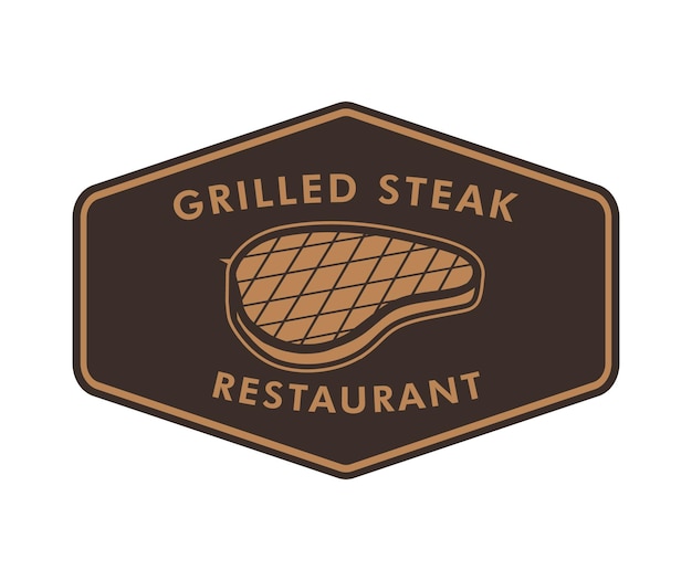 grilled steak logo template design