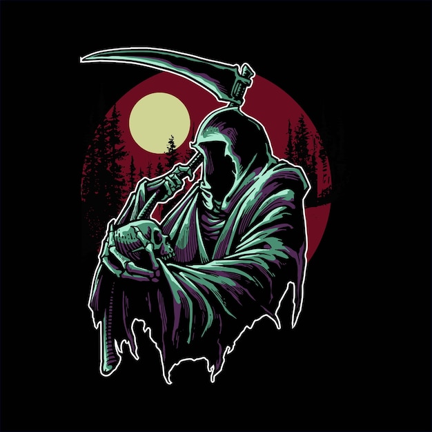 Grim reaper in dark