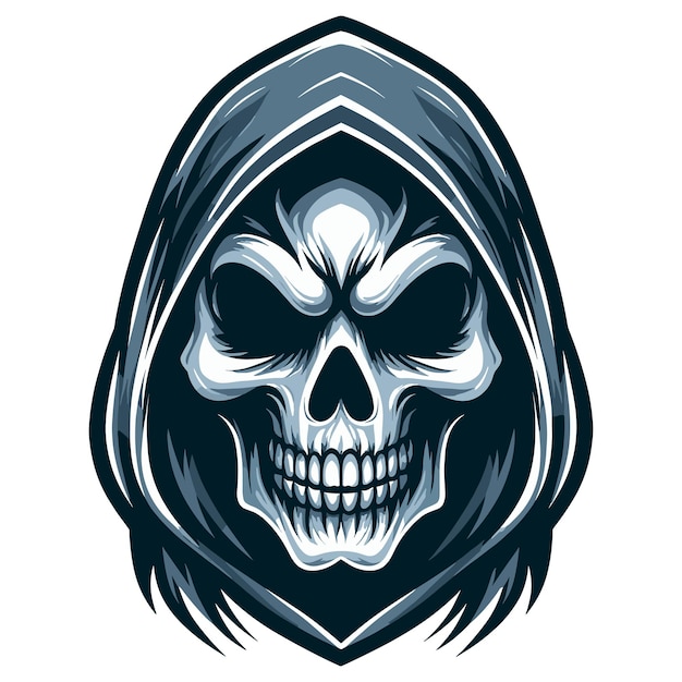 Grim reaper head mascot vector illustration on white background