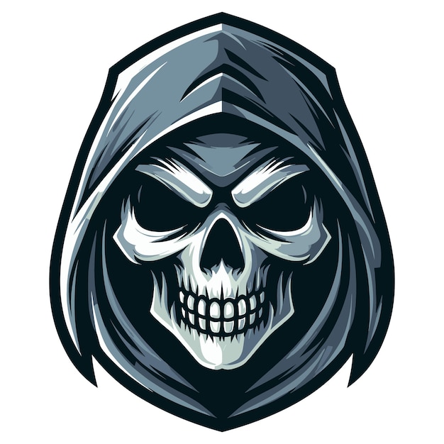 Grim reaper head mascot vector illustration on white background