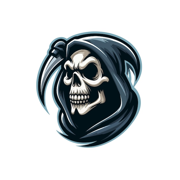 Vector grim reaper head mascot vector on white background