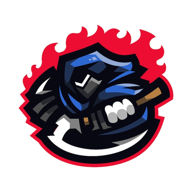 Grim reaper mascot gaming logo