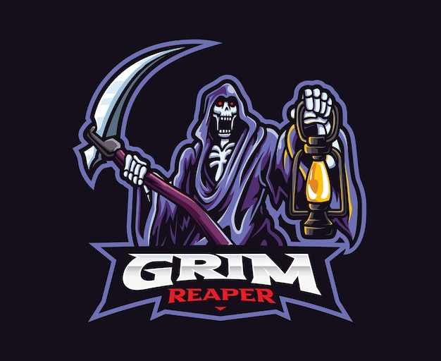 Grim reaper mascot logo design