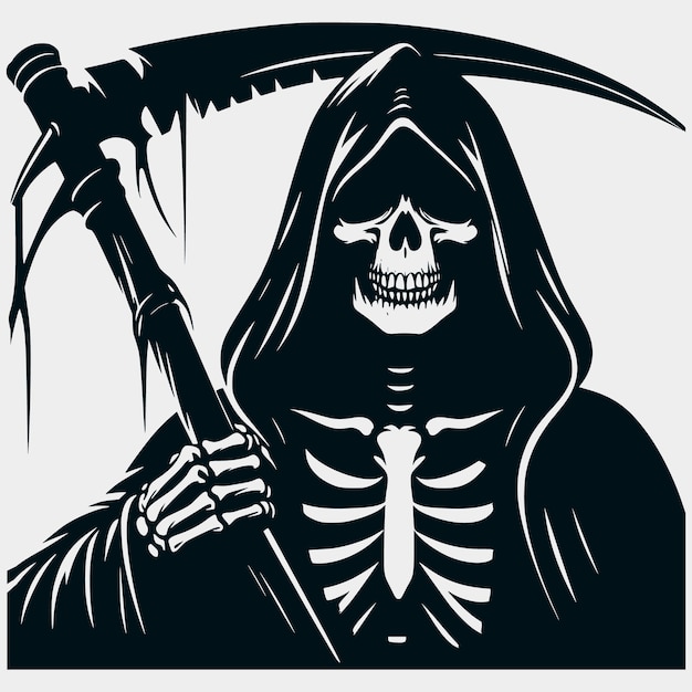 Vector grim reaper skeleton silhouette vector filesgrim reaperskeleton files