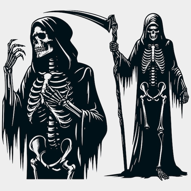 Grim Reaper Skeleton Silhouette Vector FilesGrim ReaperSkeleton Files