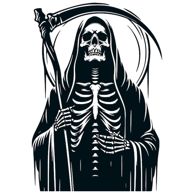 Vector grim reaper skeleton silhouette vector filesgrim reaperskeleton files