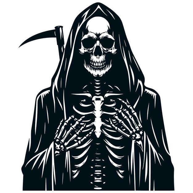 Vector grim reaper skeleton silhouette vector filesgrim reaperskeleton files