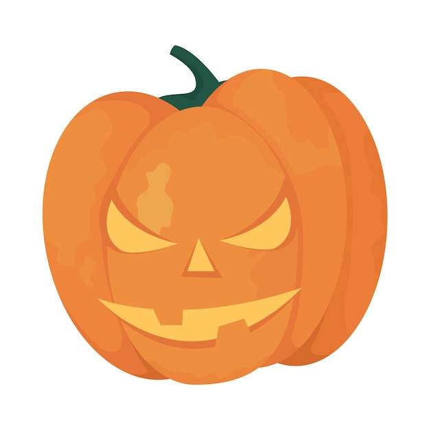 Grinning pumpkin semi flat color vector object