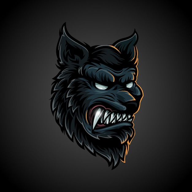 The grinning werewolf head illustration