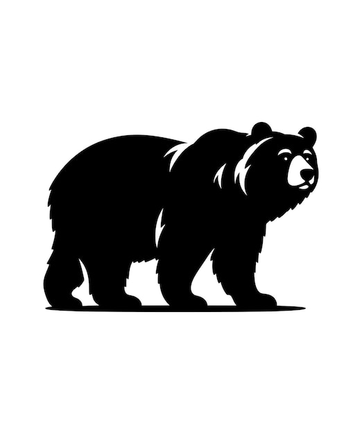 GRIZZLY BEAR SILHOUETTE VECTOR ILLUSTRATION DESIGN