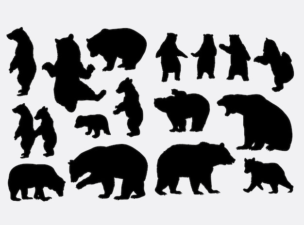 Grizzly bear wild animal silhouette