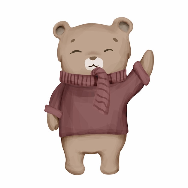 Grizzly Bear On Winter Wear Sweater