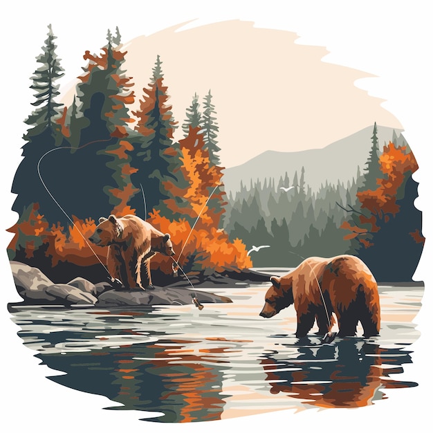 Grizzly Bears fishing 2