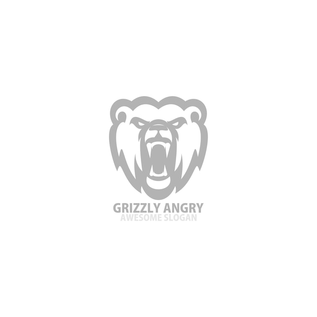 Vector grizzly head logo illustration