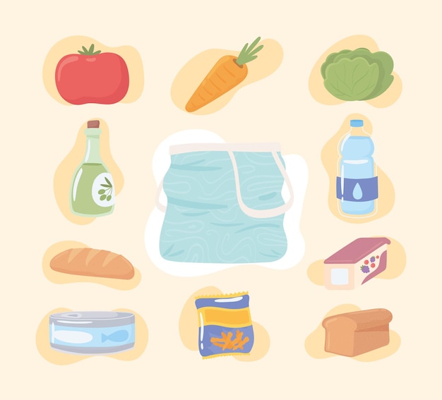 Grocery food icons