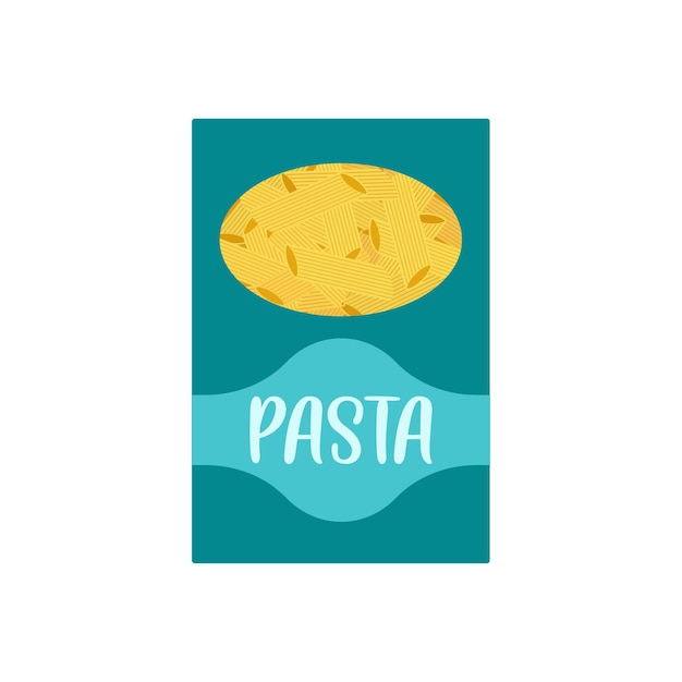 Vector grocery food simple objects pasta or spaghetti cartoon flat vector