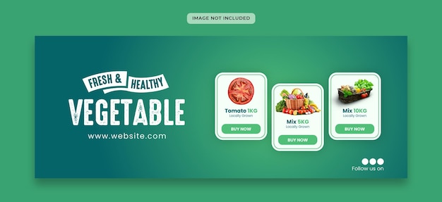 Grocery food vegetable facebook cover design template