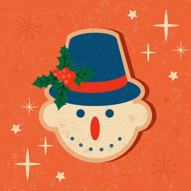 Groove retro Christmas card Vector illustration