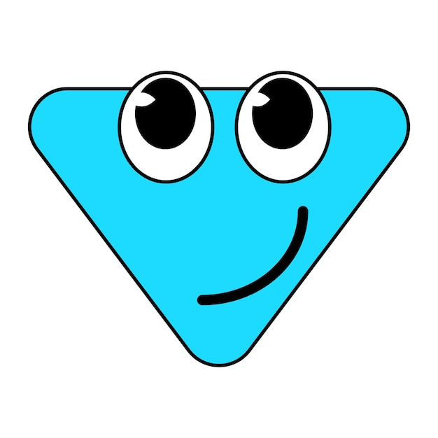 Groovy Cartoon funny cartoon smile geometric shape comic characters vintage blue triangle