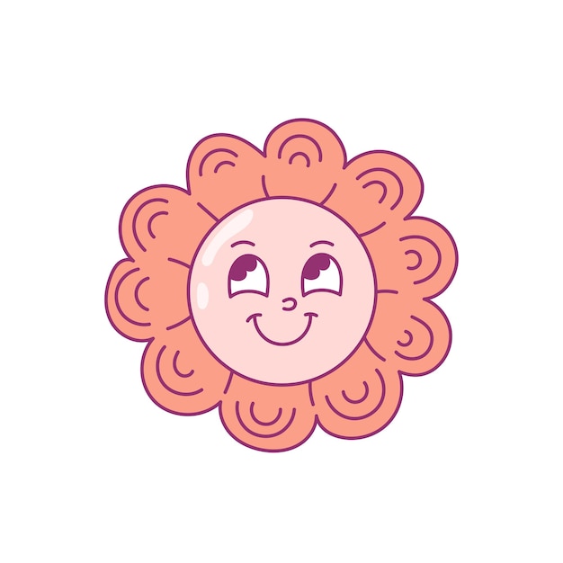 Groovy Daisy cartoon face character