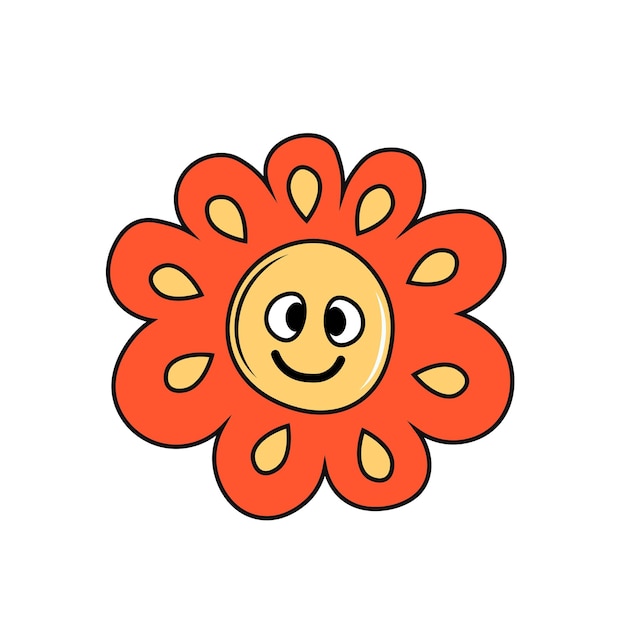 Groovy daisy vector illustration