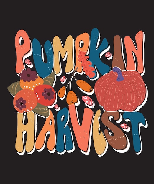 groovy Fall autumn typography lettering design,Thanksgiving lettering  t-shirt design,groovy t-shirt