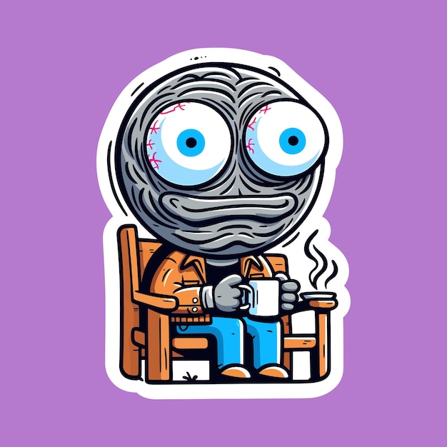 groovy funny cartoon sticker graphic design