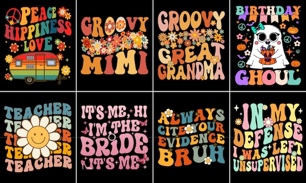 Groovy Mimi colorful Graphic TShirttshirt print mockup