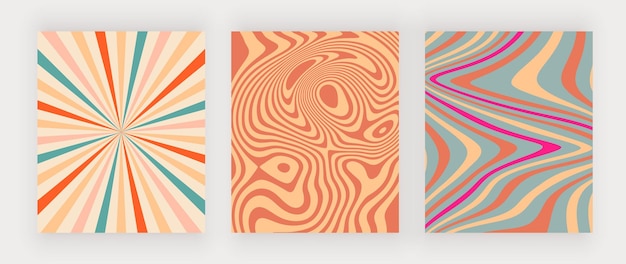 Groovy retro lines wall art prints