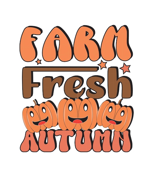 Groovy style falls and autumn lettering, fall and autumn isolated hand-drawn groovy vintage t-shirt.