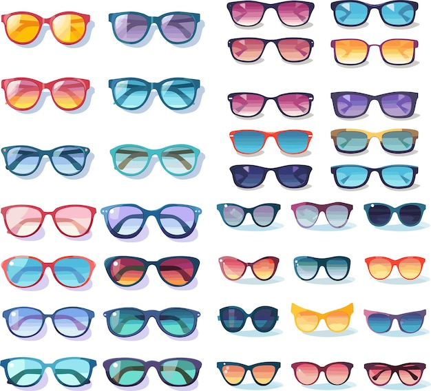 Groovy Sunglasses Set vector illustration