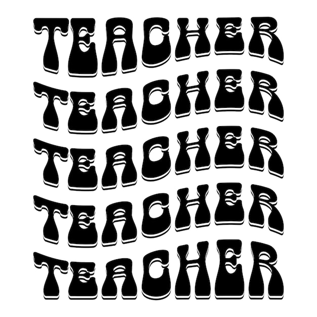 Vector groovy teacher t shirt design