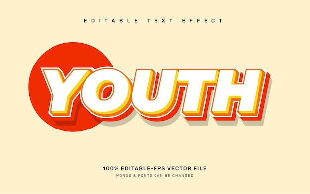 Groovy youth editable text effect template