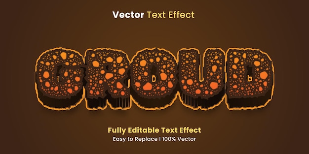 ground 3d editable vector text effect with big strong concept