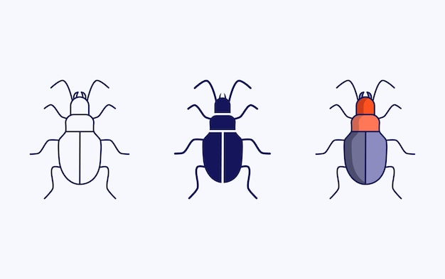 Ground Beetle vector illustration icon