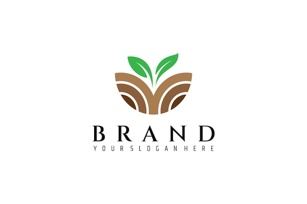 Above ground plant logo good for gardening agriculture and greening template