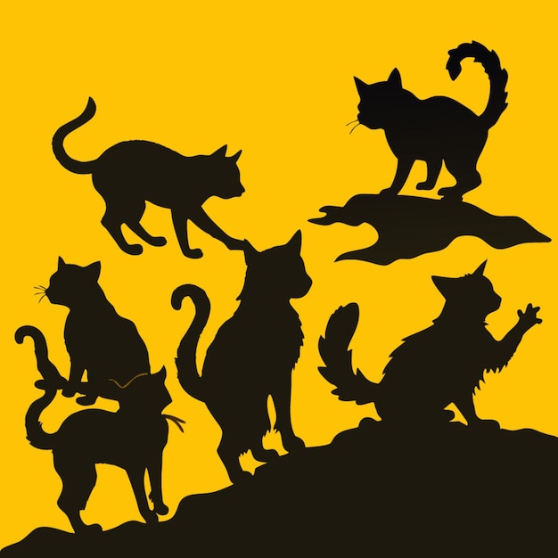 Vector a group of cats are standing in a line with one saying quot cats quot