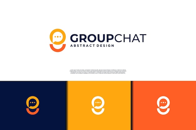 Group chat logo design Letter G with chat logo combination