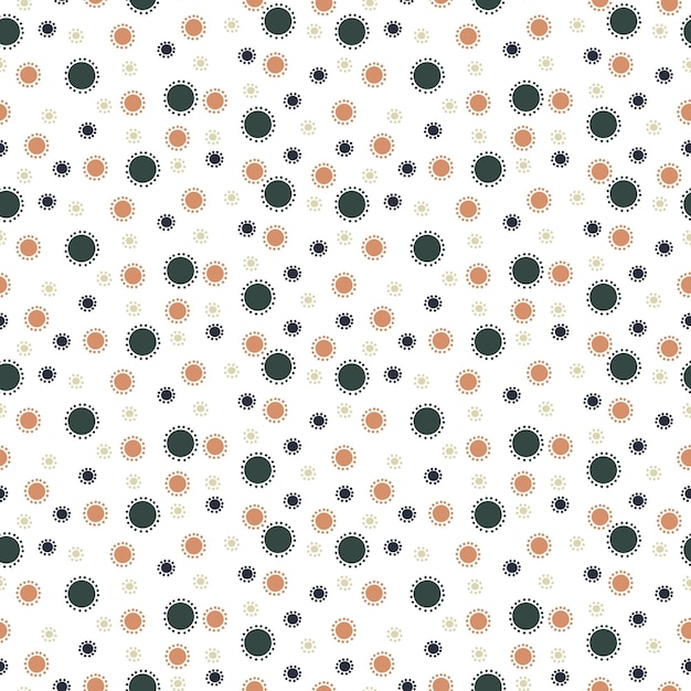 Vector a group of colored small dots near one large one with a seamless pattern on a white background large