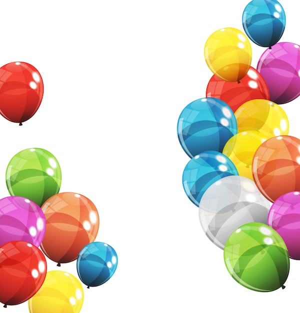 Group of colorful glossy balloons