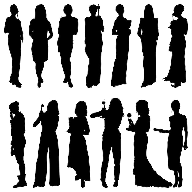 Group of Different type Silhouettes women