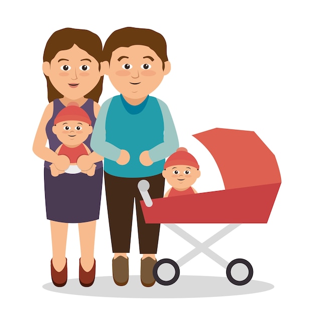 group family members characters vector illustration design