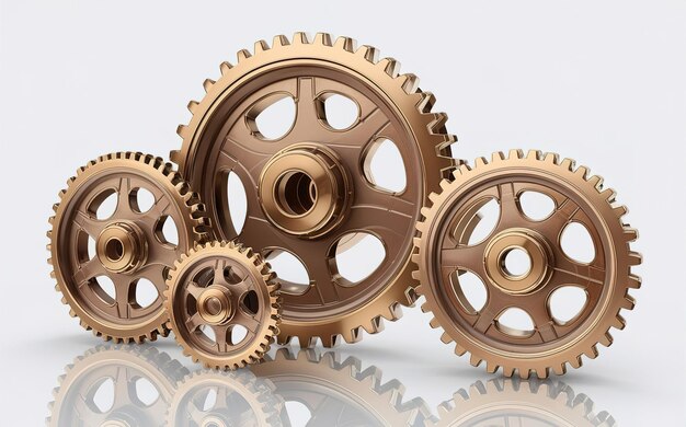 Vector a group of gears that are on a table