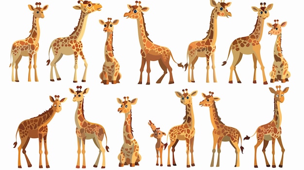 Vector a group of giraffes with different sizes