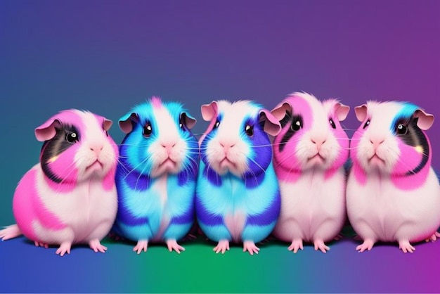 Vector a group of hamster figurines with their faces on their faces