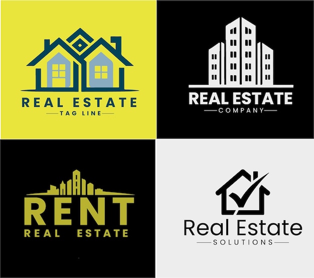 a group of logos for real estate rental homes